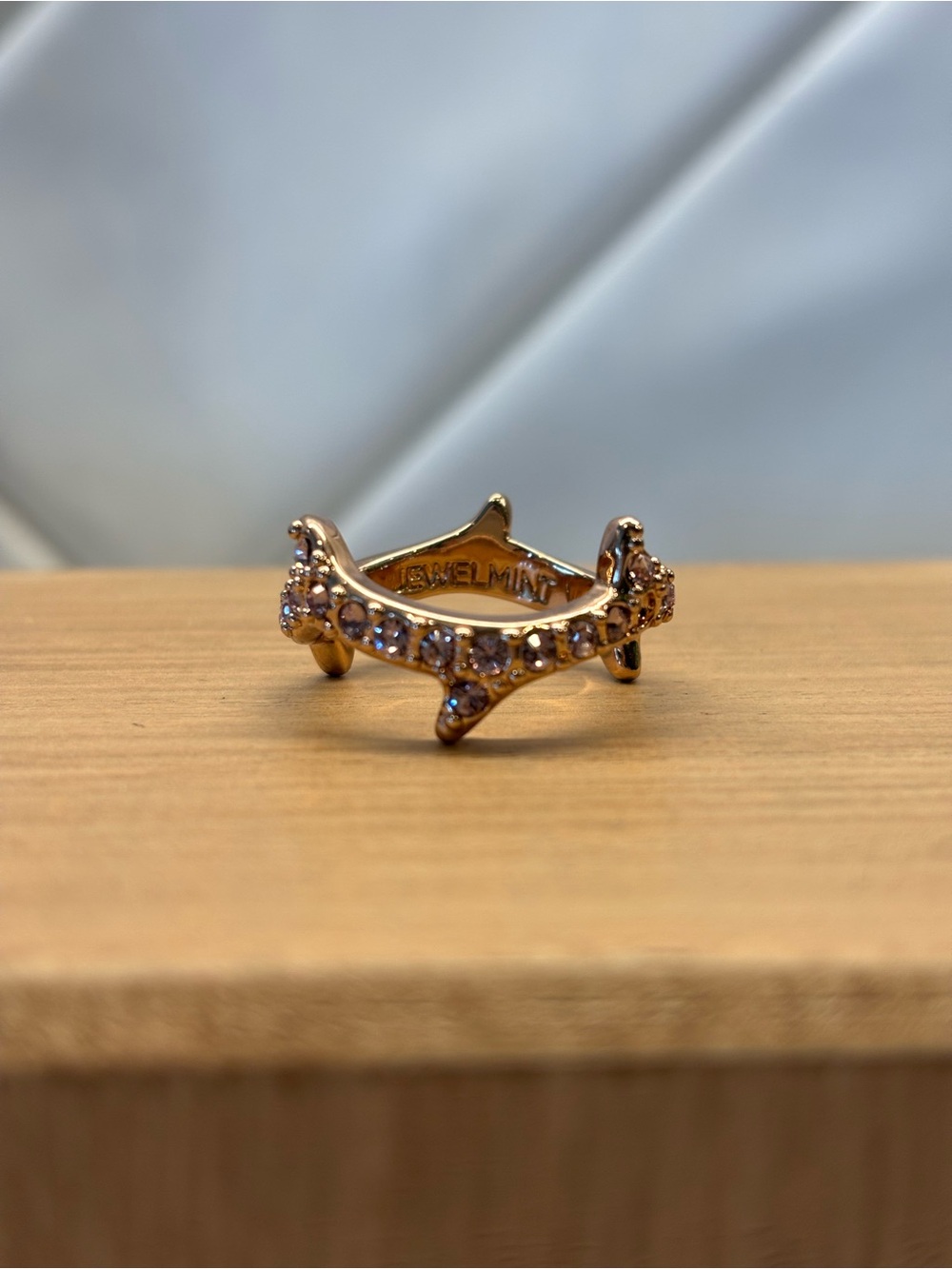 JewelMint Rose Gold Crystal Crown Ring